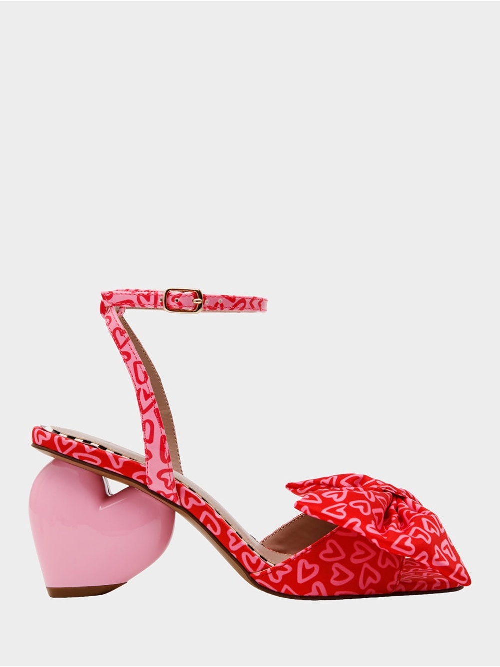 Betsey Johnson Red Heart Ankle Strap Sandal with Pink Heart Heel.
New & perfect.